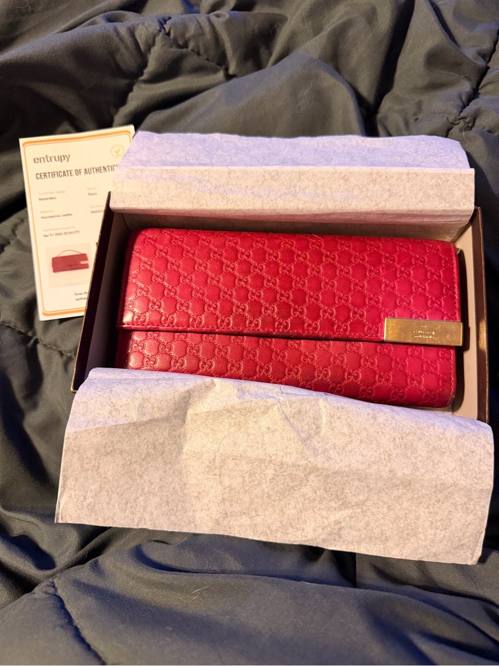 Authentic Gucci MicroGuccissima Chain Wallet in Bouganville (fuchsia)